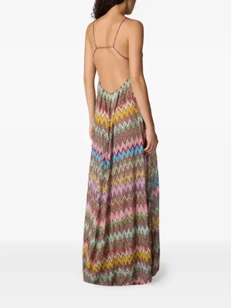Rochie maxi Missoni cu decolteu în V maro