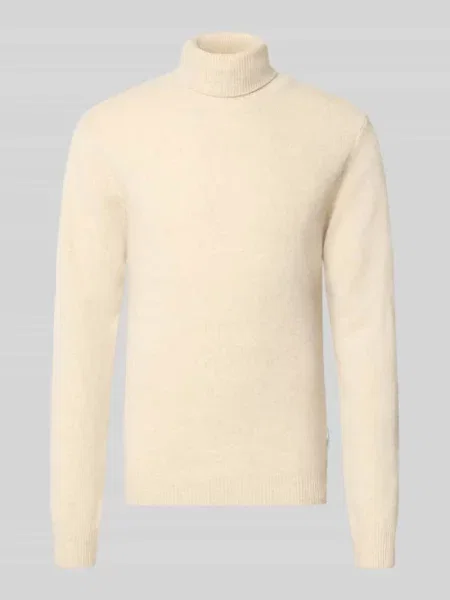 Sweter z golfem o kroju slim fit z mieszanka wełny model Karl' Casual Friday biały