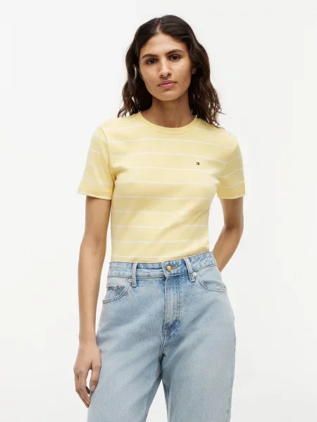 TOMMY HILFIGER Tričko CODY svetložltá biela