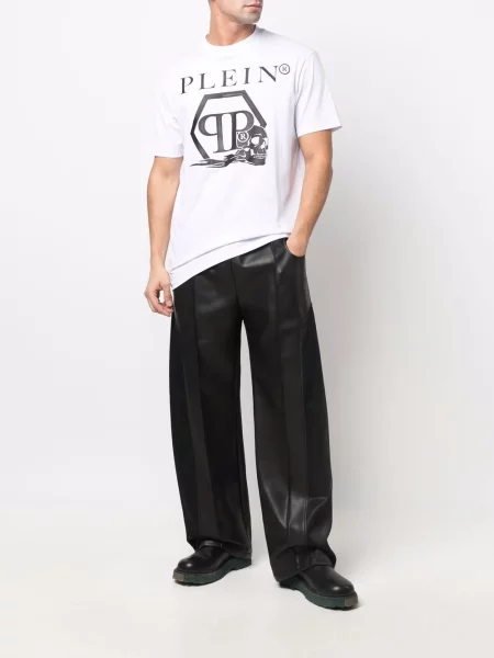 Raštuotas marškinėliai Philipp Plein balta