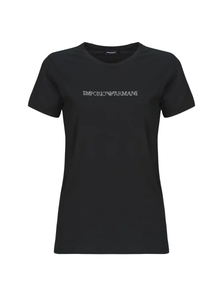 Majica Emporio Armani zajemalni vrat črna