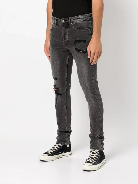 Mršav skinny fit traperice Ksubi s izlizanim efektom crna