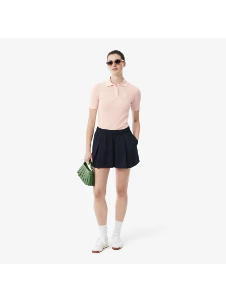 Lacoste Dwukolorowa Koszulka Polo Slim Fit Z Naszywką różowa