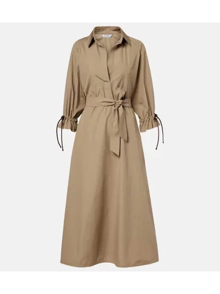 Rochie midi Max Mara până la genunchi de costum bej
