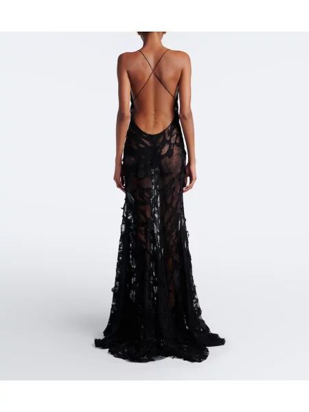 Rochie Roberto Cavalli de catifea negru