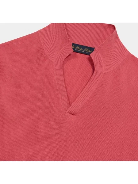 Dzianinowa koszulka polo Brooks Brothers różowa