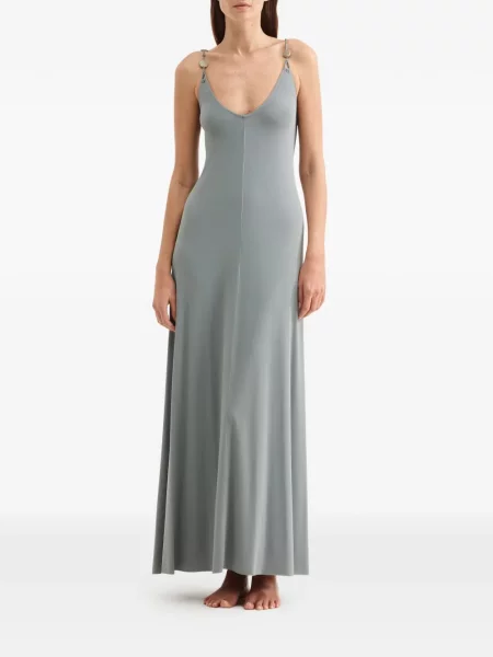 Rochie maxi Eres cu mărgele cu bretele albastru