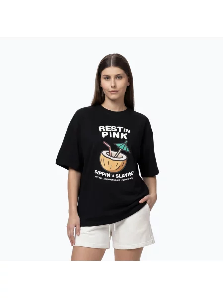 Tricou pentru femei Pitbull Rest In Pink Oversize black negru