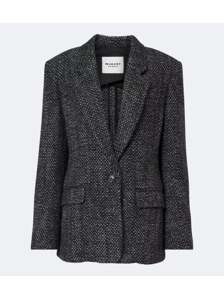 Geacă Marant Etoile cu model herringbone gri
