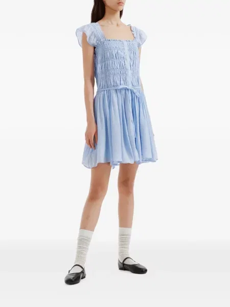 Rochie mini B+ab cu volane albastru