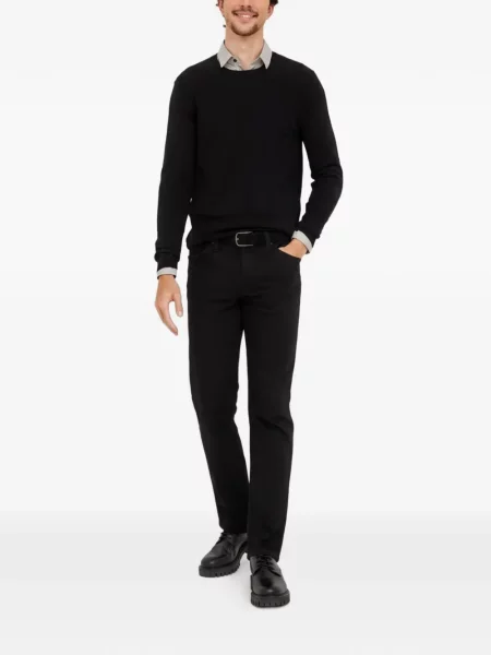 Pulover Sisley cu decolteu rotund negru