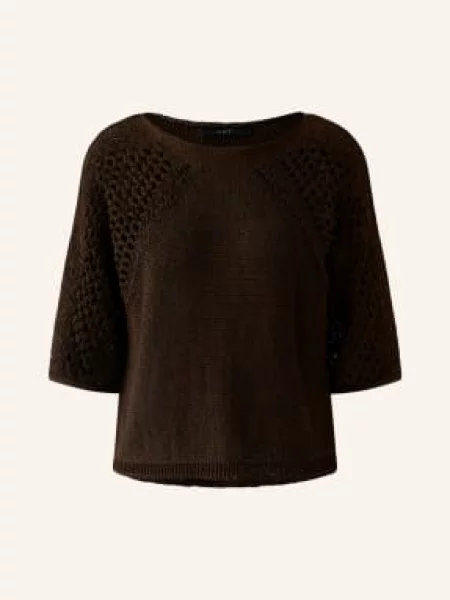 Oui Svetr S Rukávy tmavě hnědá