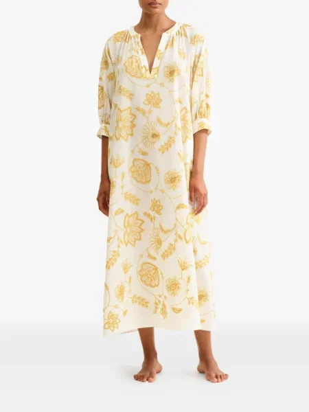 Rochie Eres cu model floral cu imagine de costum alb