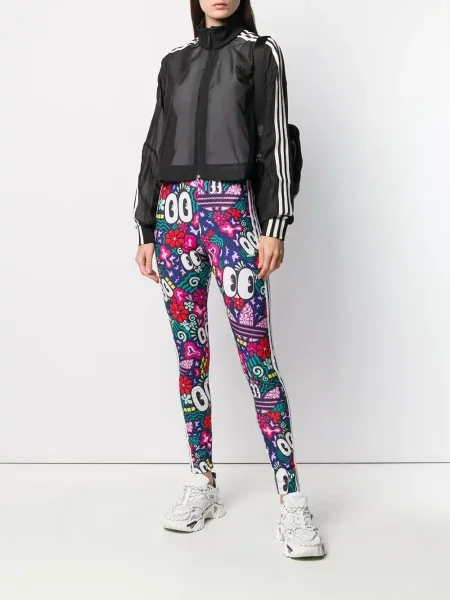 Pruhované krajkové pruhované tričko Adidas s vázáním šedé