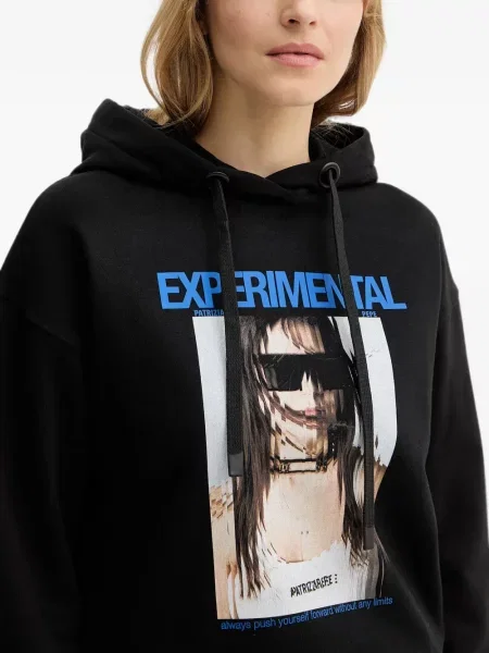 Hoodie Patrizia Pepe με κουκούλα μαύρο