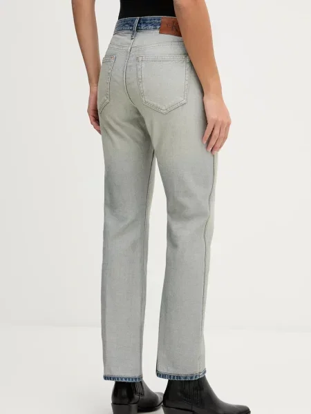 Džíny Calvin Klein Jeans medium waist šedé