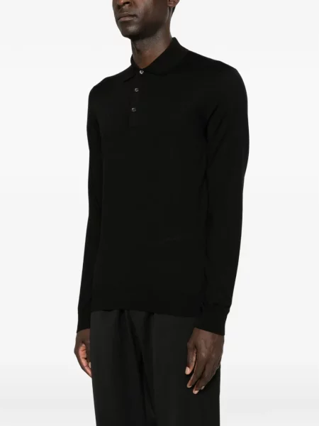 Lung tricou polo Ferrante negru