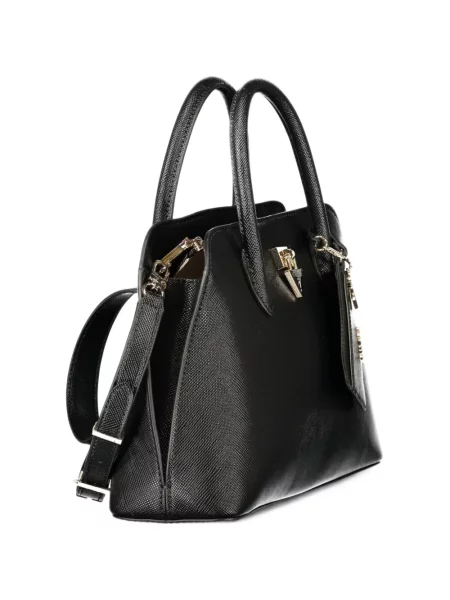 Geantă shopper Guess cu autograf negru