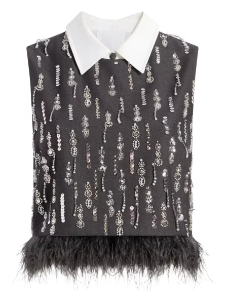 Top Cinq A Sept cu paiete gri