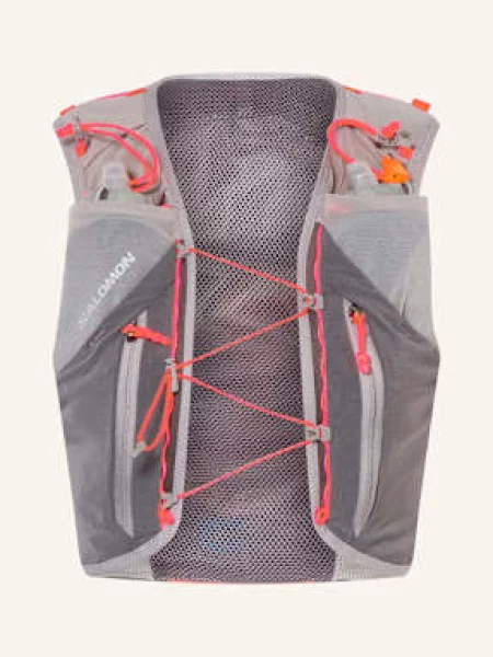 Kamizelka do biegania Salomon Advance Skin 12 castelrock/alloy/neon flame szara