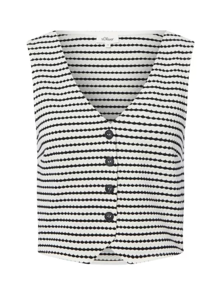 S.Oliver kamizelka dresowa Kobiety biały|czarny w paski 36 biała