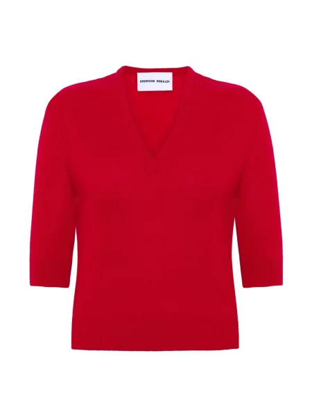 Sweter Emerson Renaldi z dekoltem w serek na szpilce czarny