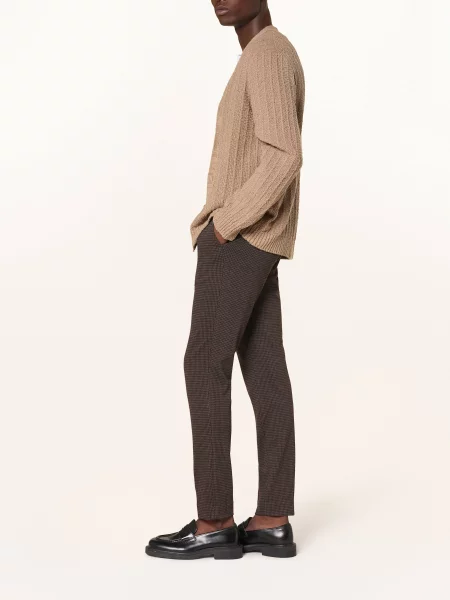 Scotch & Soda Spodnie Dżersejowe Mott Super Slim Fit braun czarne