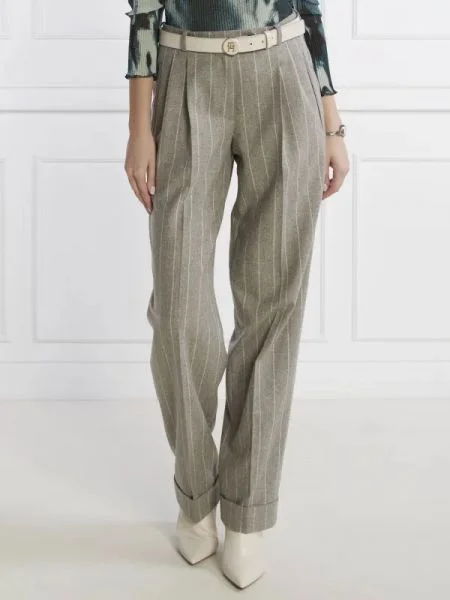 BOSS BLACK Gyapjú nadrág Taleco | Relaxed fit fekete