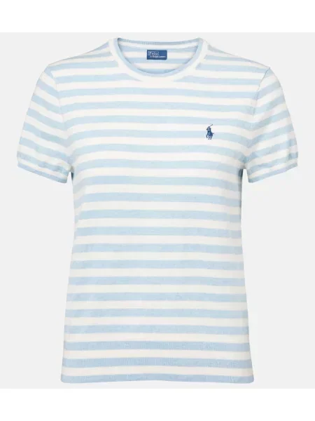 Tricou Polo Ralph Lauren cu dungi tricotate albastru