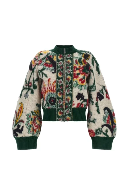 Decupat geacă Sacai cu model floral din jacard