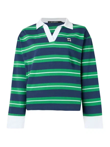 Karl Lagerfeld Tricou IKON albastru închis / verde alb