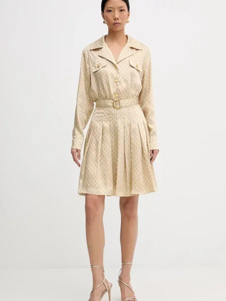 Marciano by Guess sukienka ELIDA mini rozkloszowana beżowy