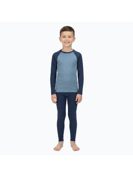 Gyerek termikus fehérnemű szett WOOLCANO Merino blue. Méret: kék