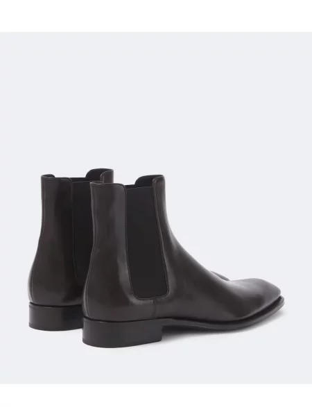 Botine chelsea Saint Laurent din piele maro