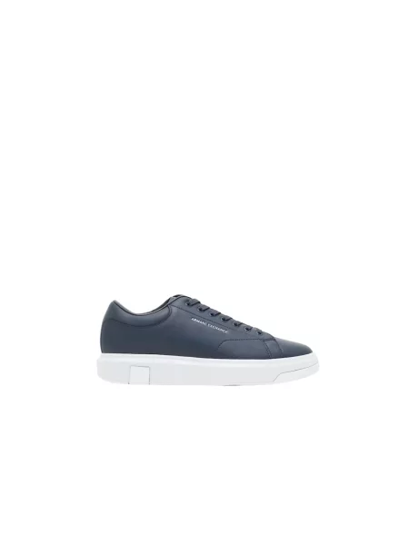 Sneakersy Armani Exchange skórzane klasyczne niebieskie