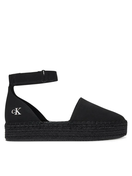 Еспадрили Calvin Klein Jeans FLATFORM ESPADRILLE SLING MG с платформа черно