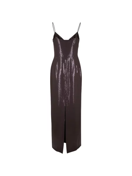 Rochie Michael Kors cu paiete cu decolteu în V de costum maro