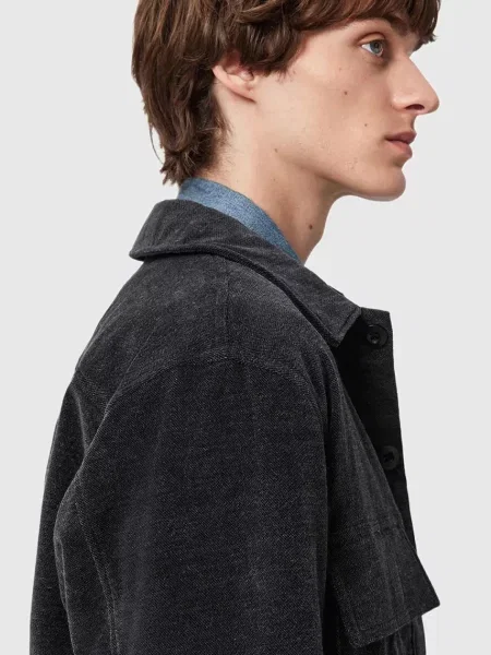 Сорочка AllSaints HAWKER regular класичний комір чорний