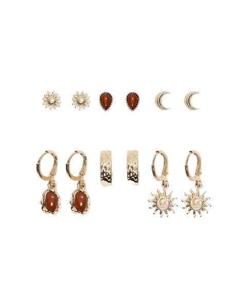 Bershka Uhani / zlata rjava