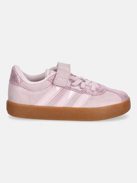 Adidas Detské semišové tenisky VL COURT ružová