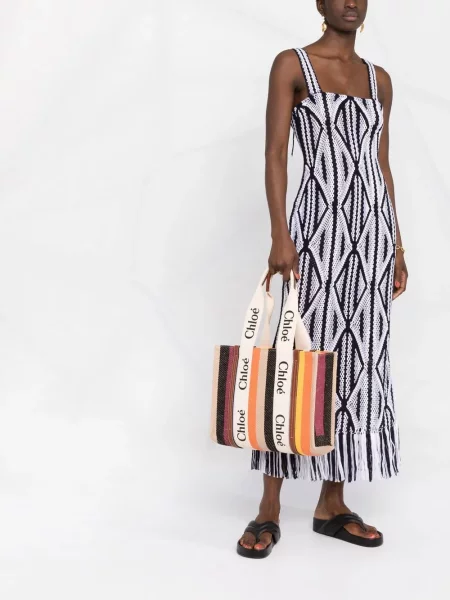 Geantă shopper Chloé din canvas