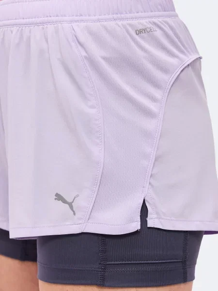 PUMA Športové nohavice VELOCITY 3 tmavomodrá / pastelovo fialová