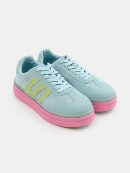 Кросівки з імітації замші різнобарвний