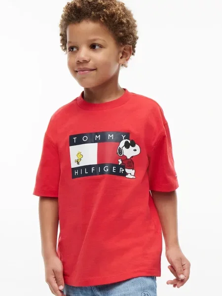 Tommy Hilfiger тениска за деца от x Peanuts червено