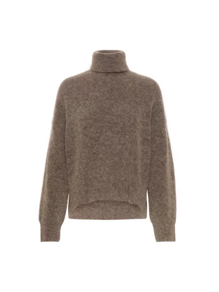 Sweter z golfem Gestuz brązowy