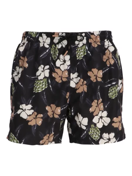 Долнища на бански Boss на цветя с принт черно