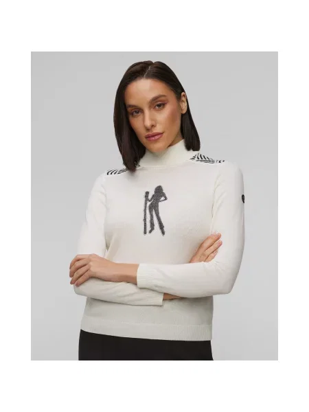 Newland sweter Fleur ciepły z golfem beżowy