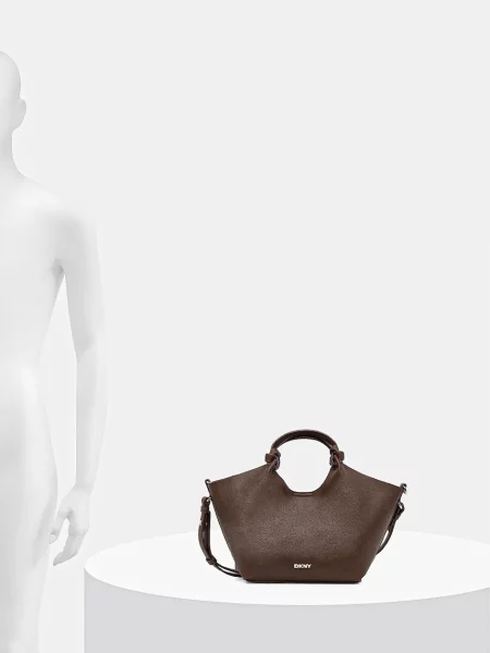 DKNY чанта crossbody дамска от имитация на кожа PAULA кафяво