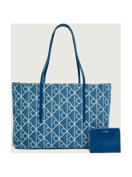 Geantă shopper Calvin Klein albastru