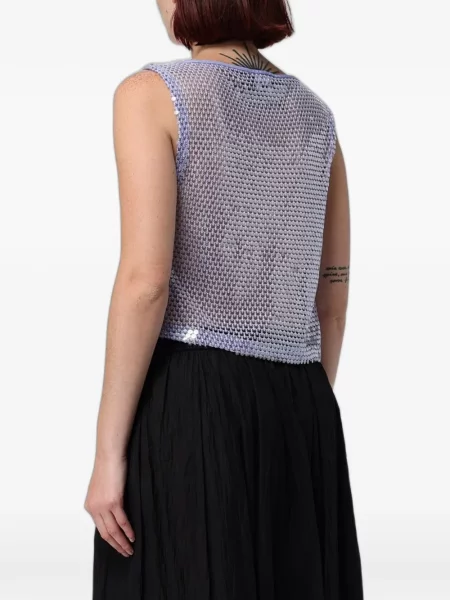 Τοπ Emporio Armani με παγιέτες από διχτυωτό μωβ